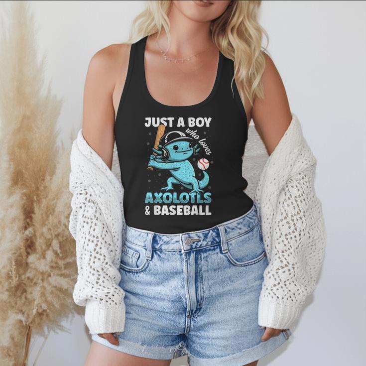 Just A Boy Who Loves Axolotls & Baseball Flowy Tank Just A Boy Who Loves Axolotls & Baseball Flowy Tank