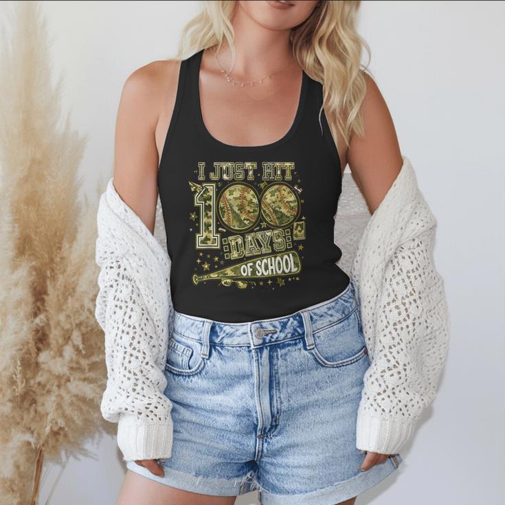 I Just Hit 100 Days Of School Camouflage Baseball Flowy Tank