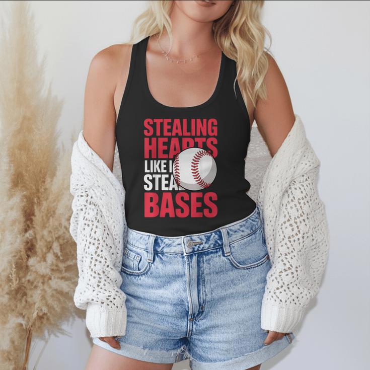 Kids Stealing Hearts Like I Steal Bases Cute Baseball Boys Flowy Tank