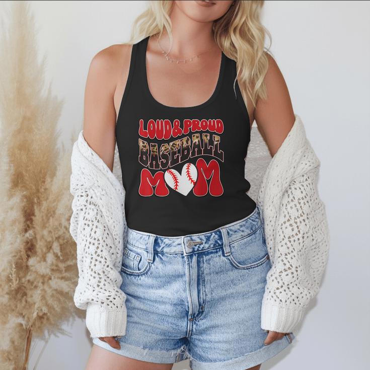 Loud Proud Baseball Mom Red Team Leopard Baseball Mom Squad Flowy Tank