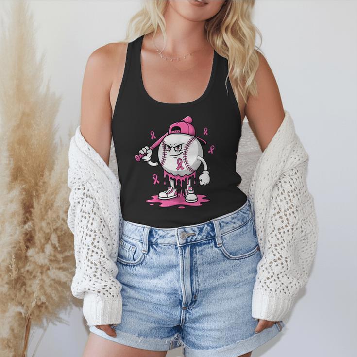 Pink Ribbon Baseball Breast Cancer Awareness Flowy Tank