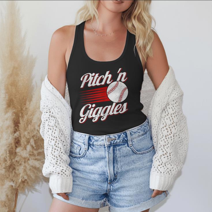 Pitch 'n Giggles Baseball Player Women Baseball Mom Flowy Tank