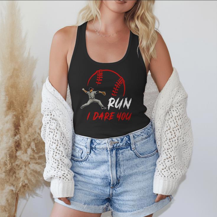 Run Steal I Dare You Humor Baseball Catcher Vintage Flowy Tank Run Steal I Dare You Humor Baseball Catcher Vintage Flowy Tank