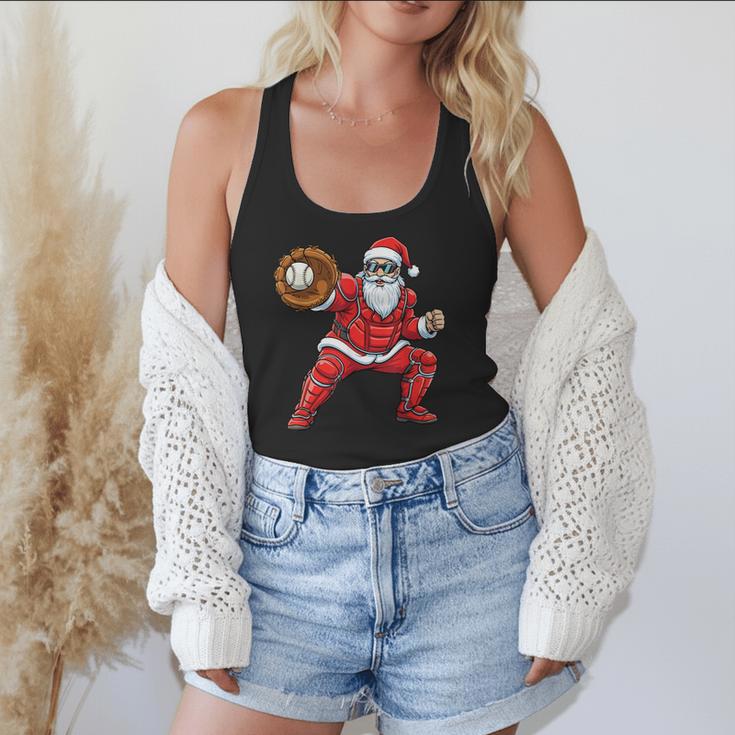 Santa Playing Baseball Baseball Lover Baseballer Xmas Flowy Tank Santa Playing Baseball Baseball Lover Baseballer Xmas Flowy Tank