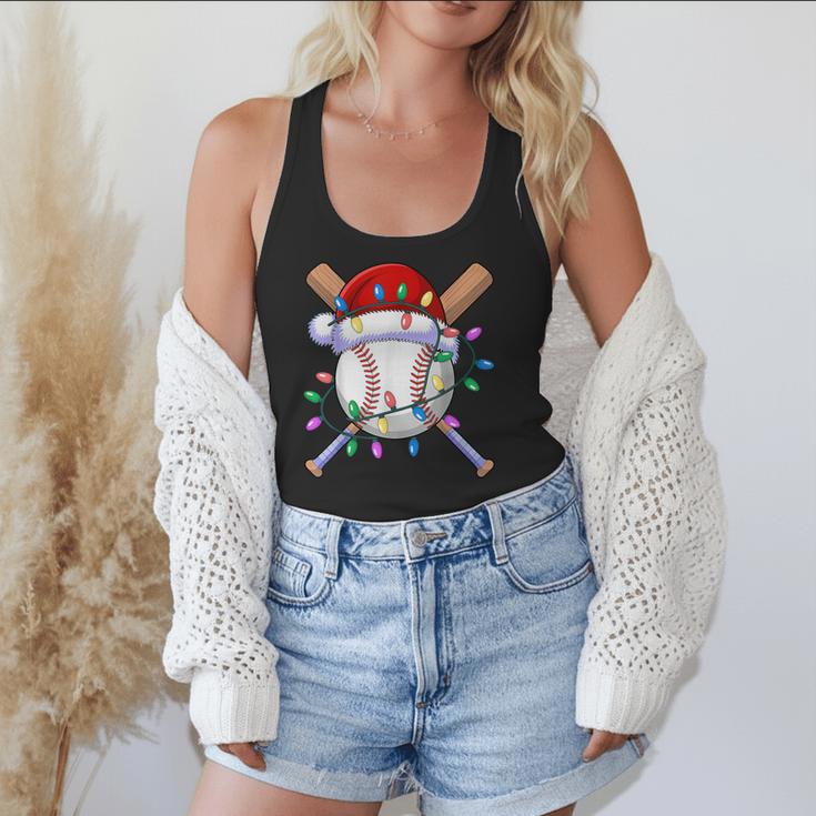 Santa Sports Christmas Baseball Player Flowy Tank