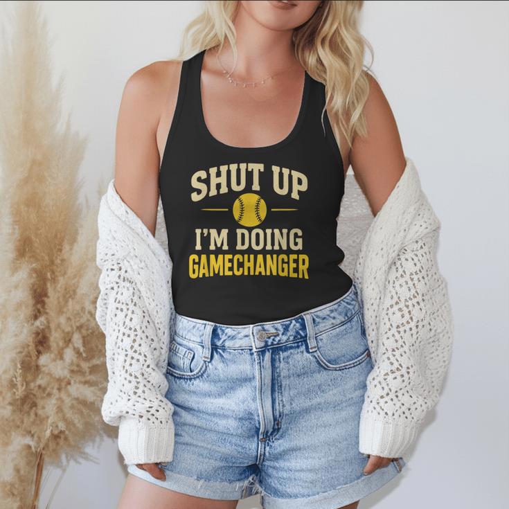 Shut Up I'm Doing Gamechanger Baseball Softball Cheer Flowy Tank