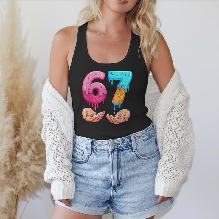 Six Seven 6-7 Baseball Ice Cream Drip 67 Meme Hands Flowy Tank