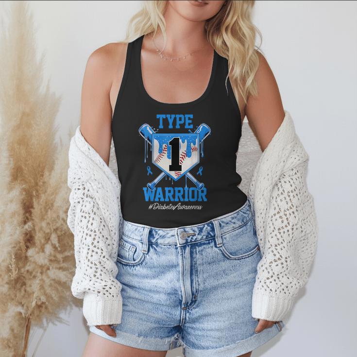T1D Warrior Baseball Drip Diabetes Awareness Blue Ribbon Flowy Tank T1D Warrior Baseball Drip Diabetes Awareness Blue Ribbon Flowy Tank
