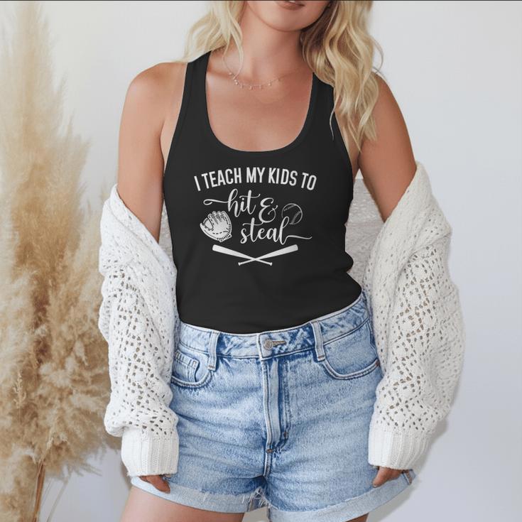 I Teach My Kids To Hit And Steal Baseball Mom Flowy Tank I Teach My Kids To Hit And Steal Baseball Mom Flowy Tank