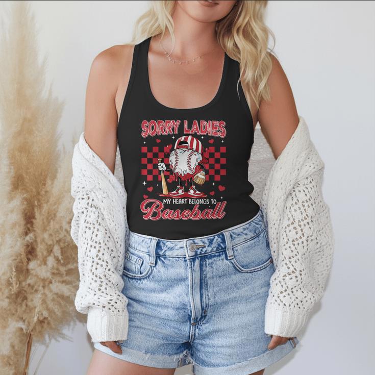 Valentine My Heart Belongs Baseball Lover Boy Men Flowy Tank