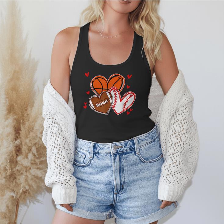 Valentines Baseball Basketball Football Heart Boy Men Flowy Tank Valentines Baseball Basketball Football Heart Boy Men Flowy Tank