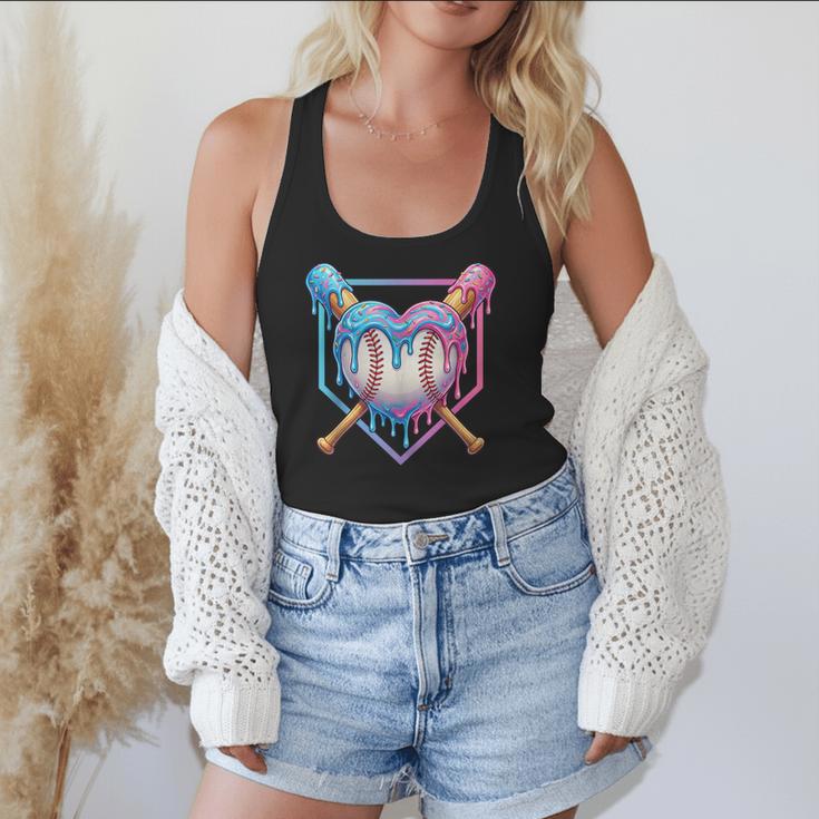 Valentines Baseball Heart Dripping Ice Cream Gen Z Alpha Flowy Tank Valentines Baseball Heart Dripping Ice Cream Gen Z Alpha Flowy Tank