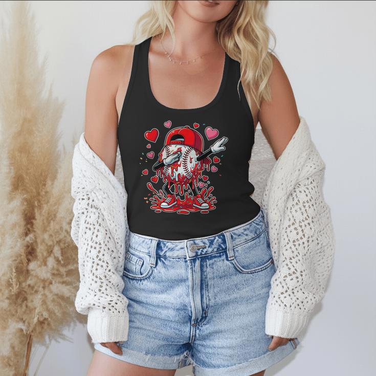 Valentines Baseball Toddler Boys Kids Dabbing Baseball Drip Flowy Tank