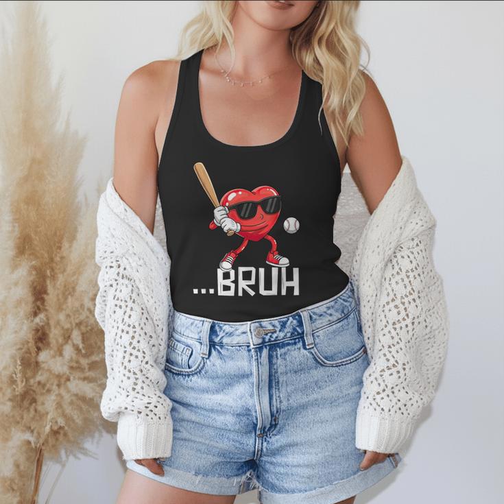 Valentines Bruh Red Heart Playing Baseball Men Boys Kids Flowy Tank Valentines Bruh Red Heart Playing Baseball Men Boys Kids Flowy Tank