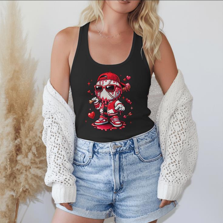 Valentines Day Baseball Drip Ice Cream For Boys Kids Teens Flowy Tank