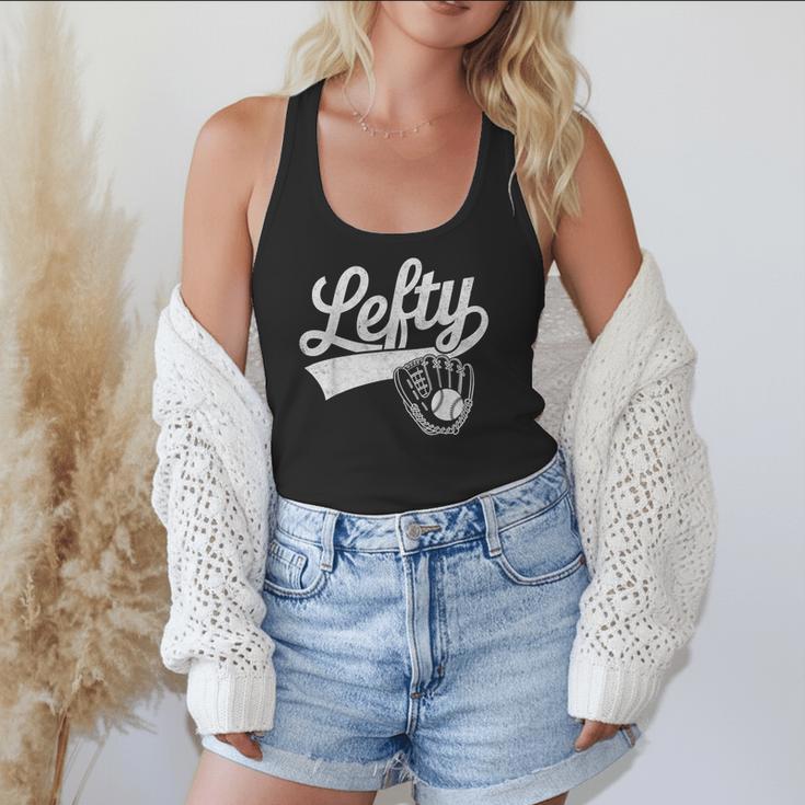 Vintage Baseball Tee Lefty Left Handed Baseball Player Flowy Tank
