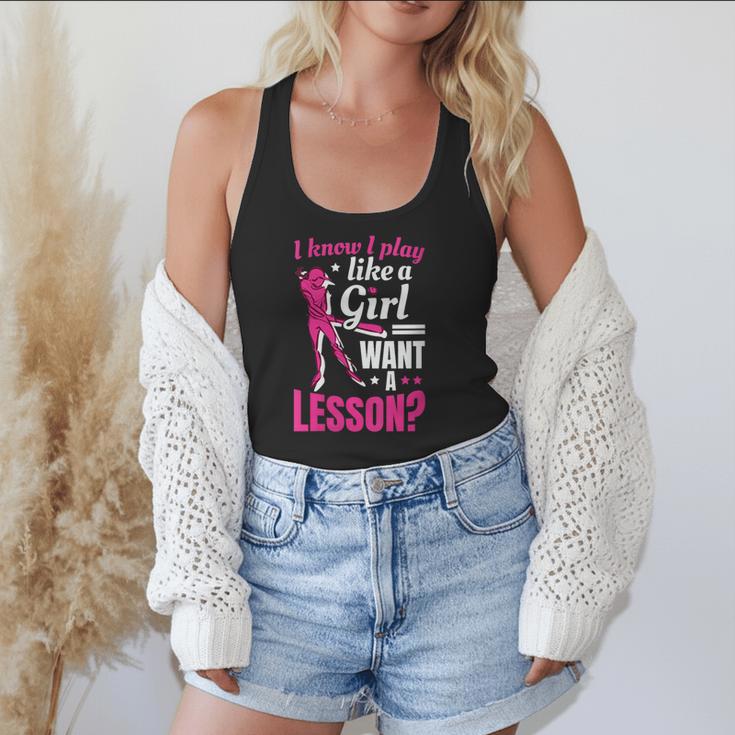 Women's Play Like A Girl Softball Baseball Girls Flowy Tank Women's Play Like A Girl Softball Baseball Girls Flowy Tank