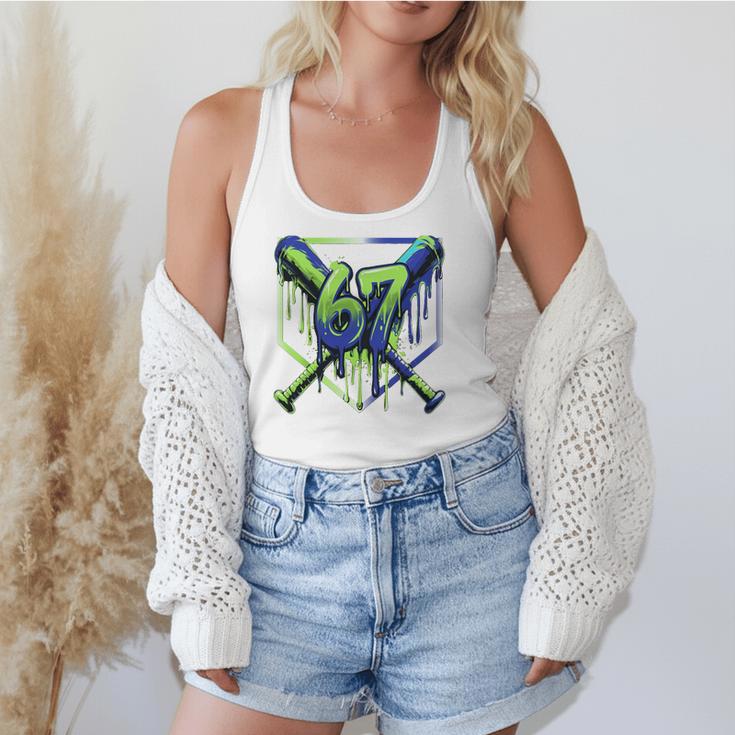 67 Baseball Drip Effect Urban Tee Style 6-7 Meme Graphic Premium Tri-Blend Flowy Tank
