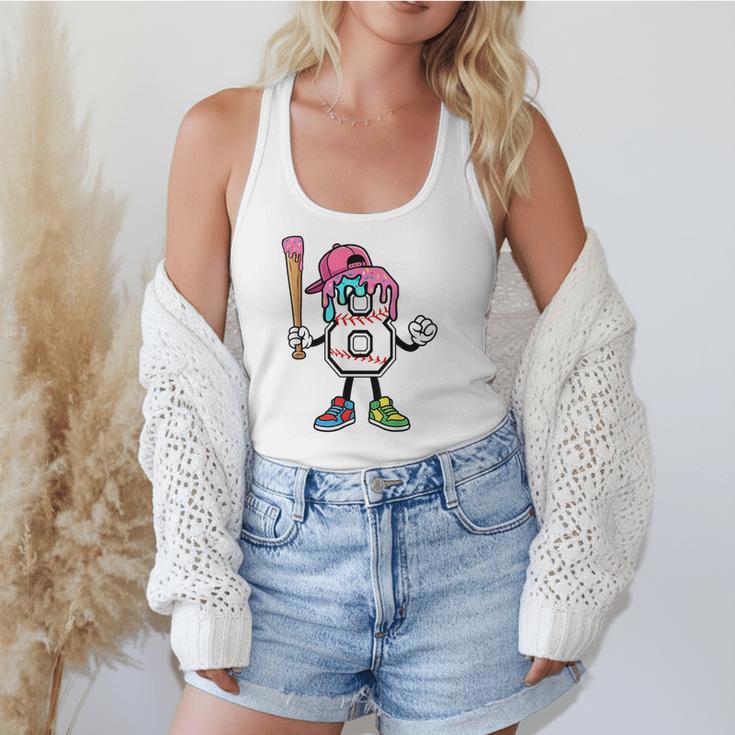 8th Birthday Baseball Ice-Cream Drip 8 Years Old Boys Girls Flowy Tank