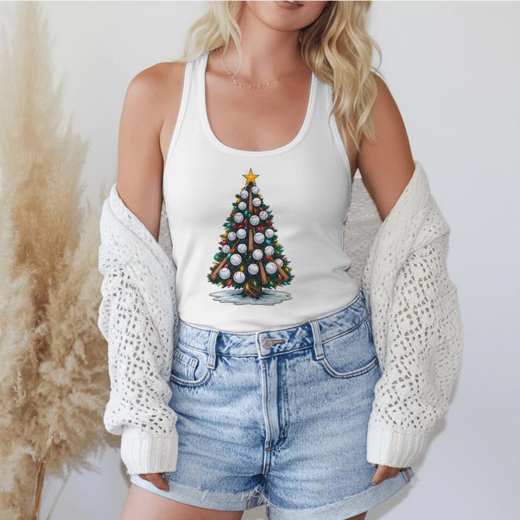 Baseball Christmas Tree Men Boys Youth Santa Sports Flowy Tank