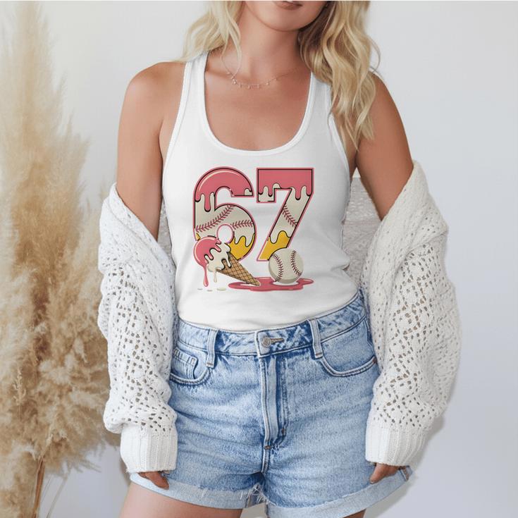 Baseball Drip Number 67 Player Ice Cream Or 67th Birthday Flowy Tank