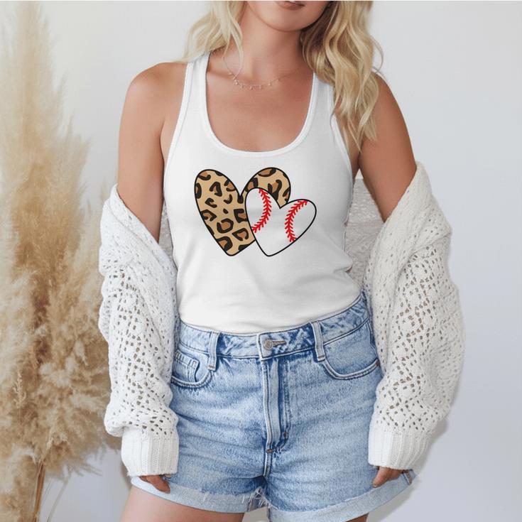 Baseball Heart Leopard Heart Sport Baseball Mom Flowy Tank