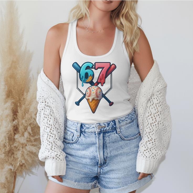 Baseball Ice Cream Drip 67 Six Seven Gen Alpha Slang Meme Flowy Tank