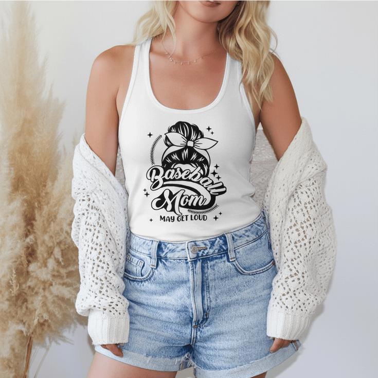 Baseball Mom May Get Loud Messy Bun Mother's Day Flowy Tank