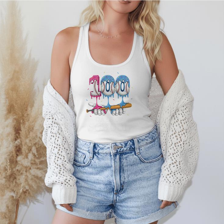 Baseball Player 100 Days Of School Sports Ice Cream Drip Premium Tri-Blend Flowy Tank