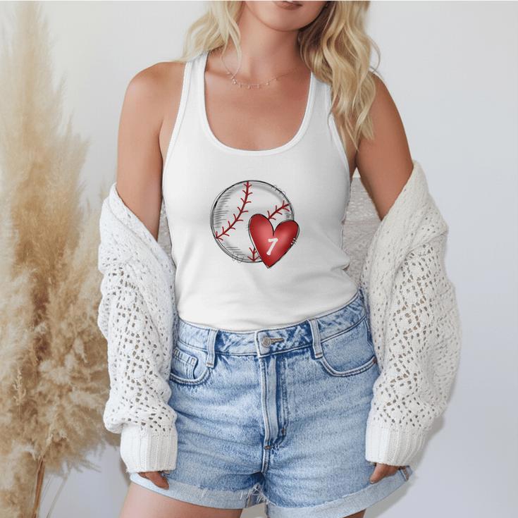 Bleached Custom Baseball Mom Number 7 Heart For Mom Flowy Tank Bleached Custom Baseball Mom Number 7 Heart For Mom Flowy Tank