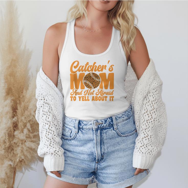 Catcher's Mom And Not Afraid Leopard Baseball Mom Flowy Tank Catcher's Mom And Not Afraid Leopard Baseball Mom Flowy Tank