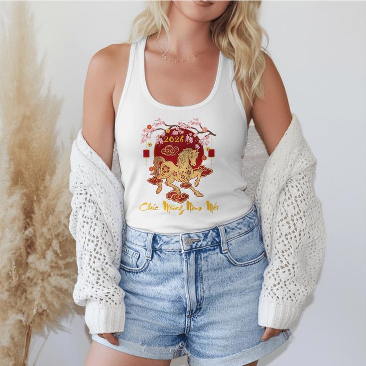 Chuc Mung NAM Moi 2026 Vietnamese Lunar New Year Of Horse Raglan Baseball Tee Flowy Tank
