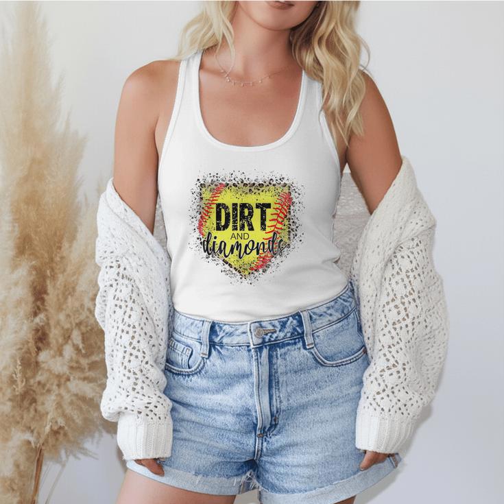 Dirt And Diamonds Baseball Leopard Baseball Mom Flowy Tank