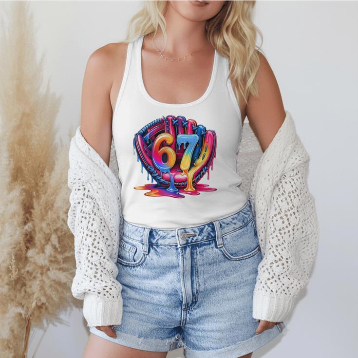 Gen Alpha Slang Ice Cream Drip Six Seven 67 Baseball Catcher Flowy Tank
