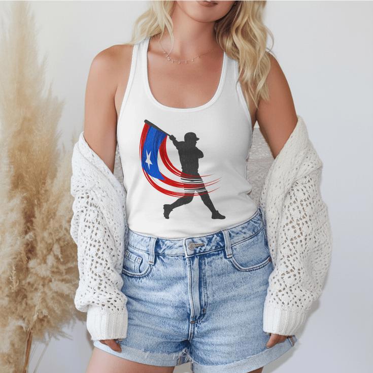 Puerto Rico Baseball Flag Player Boricua Heritage Sports Flowy Tank