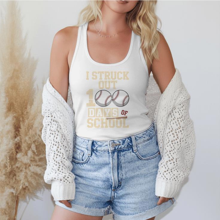 I Struck Out 100 Days Of School Baseball Fan Students Batter Premium Tri-Blend Flowy Tank