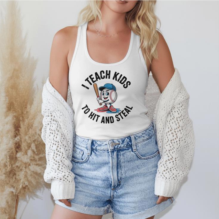 I Teach Kids To Hit And Steal Baseball Softball Coach Flowy Tank I Teach Kids To Hit And Steal Baseball Softball Coach Flowy Tank