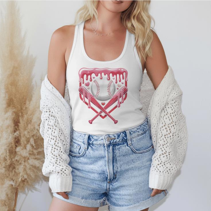 Valentines Baseball Boys Ice Cream Drip Heart Youth Kids Flowy Tank