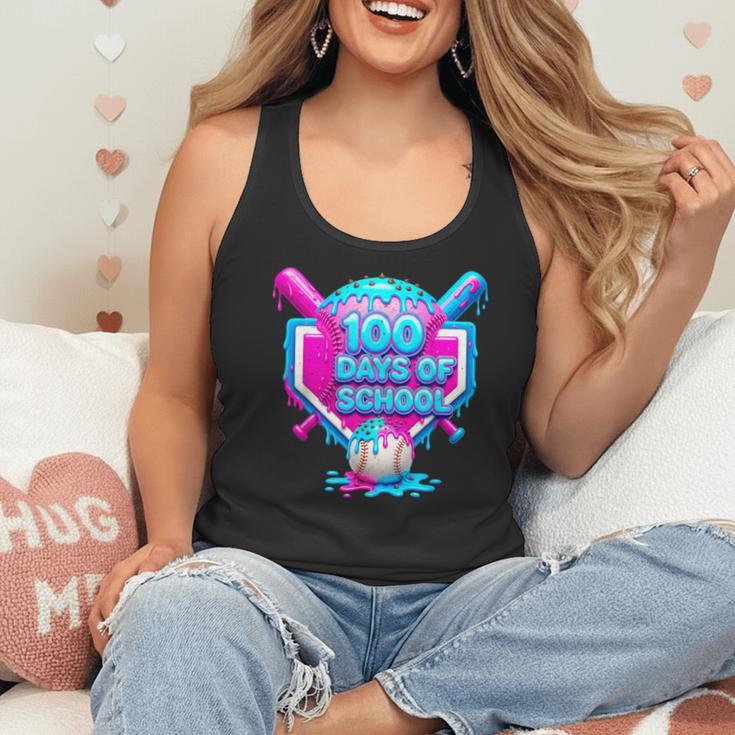 100 Days Of School Baseball Drip 100 Days For Boys And Kids Flowy Tank