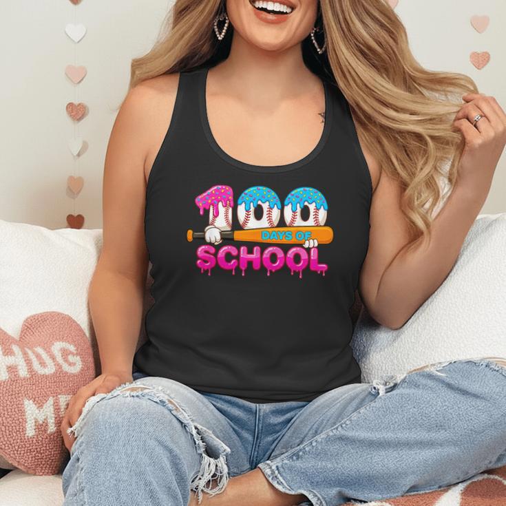 100 Days Of School Baseball Ice Cream Drip For Teacher Kid Flowy Tank 100 Days Of School Baseball Ice Cream Drip For Teacher Kid Flowy Tank