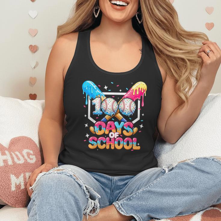 100 Days Of School Ice Cream Baseball Player For Kids Boys Flowy Tank 100 Days Of School Ice Cream Baseball Player For Kids Boys Flowy Tank