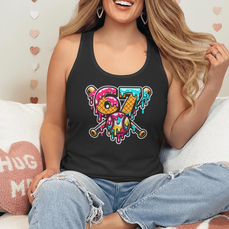 67 Baseball Ice Cream Drip Number Flowy Tank 67 Baseball Ice Cream Drip Number Flowy Tank