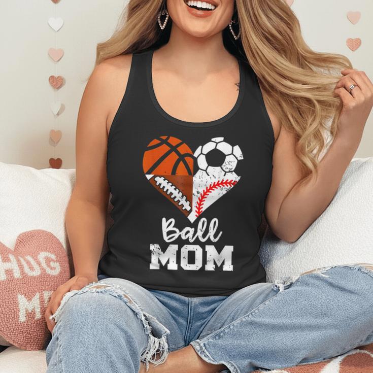 Ball Mom Heart Soccer Basketball Baseball Football Mom Flowy Tank Ball Mom Heart Soccer Basketball Baseball Football Mom Flowy Tank