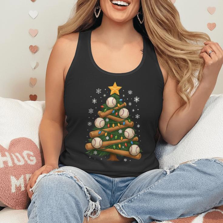 Baseball Bat Christmas Tree Lights Holiday Xmas Flowy Tank Baseball Bat Christmas Tree Lights Holiday Xmas Flowy Tank