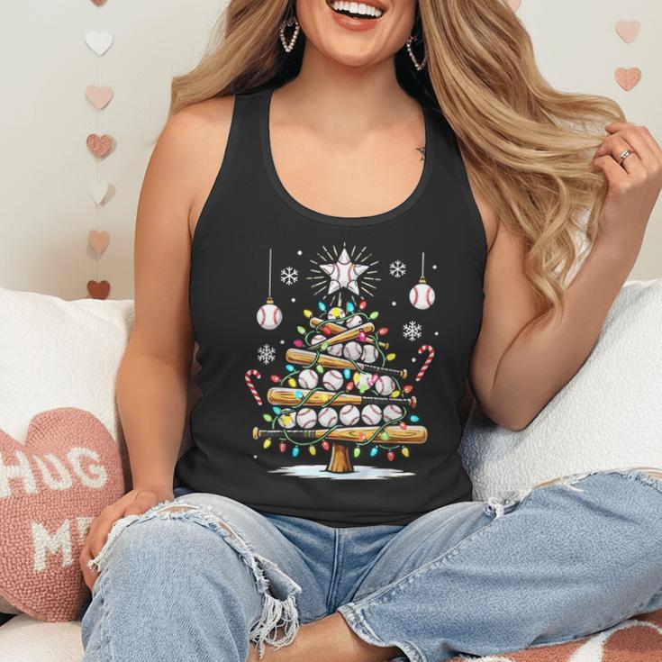 Baseball Christmas Tree Lights Flowy Tank