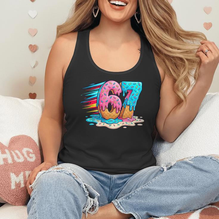 Baseball Drip Ice Cream 67 Graffiti Splash Melt Flowy Tank