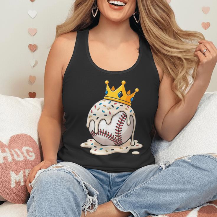 Baseball Drip Ice Cream Crown Melt Graphic Flowy Tank