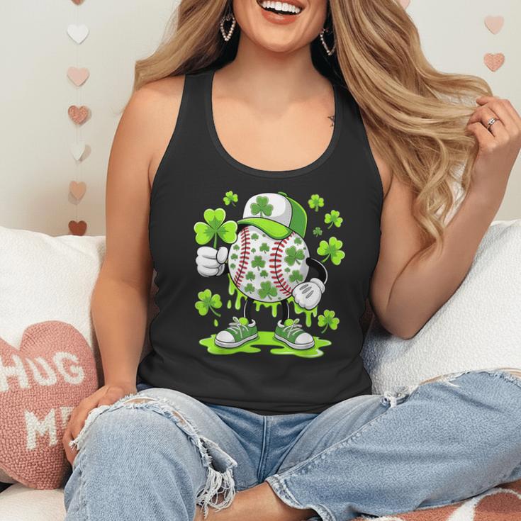 Baseball Drip Ice Cream Shamrock Irish St Patricks Men Flowy Tank