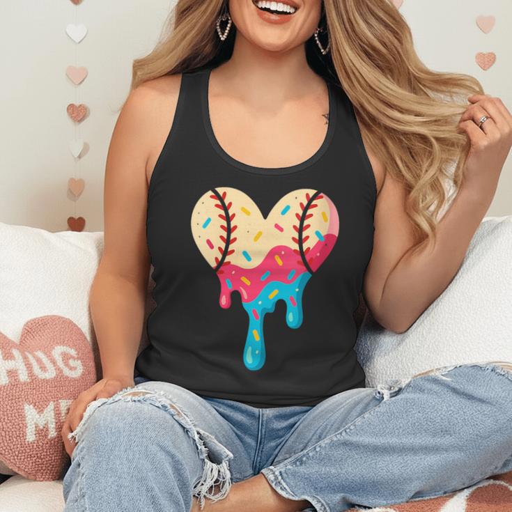 Baseball Drip Melting Ice Cream Baseball Heart Boys Girls Flowy Tank Baseball Drip Melting Ice Cream Baseball Heart Boys Girls Flowy Tank