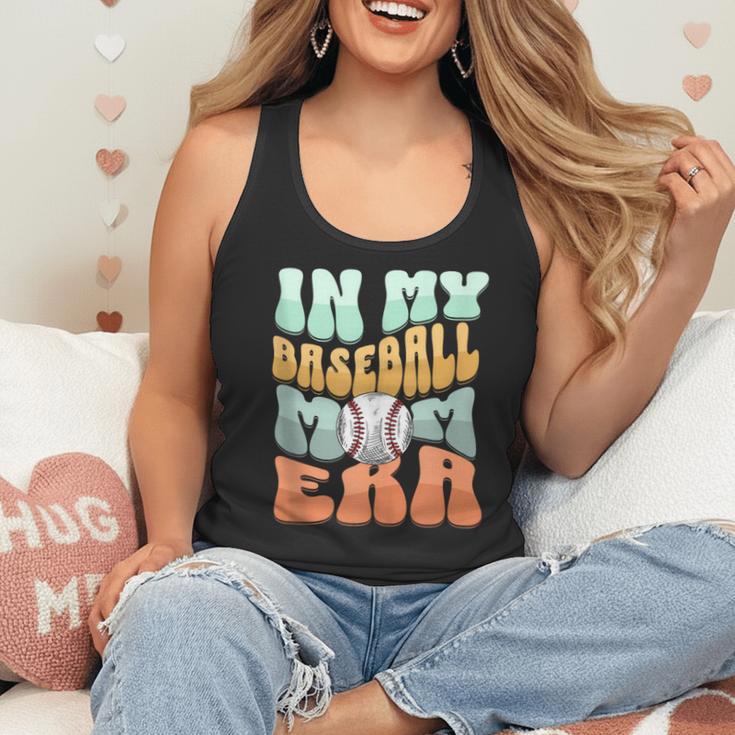 In My Baseball Mom Era Retro Groovy Style Sports Mama Flowy Tank